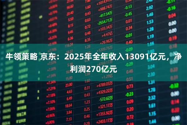 牛领策略 京东：2025年全年收入13091亿元，净利润270亿元